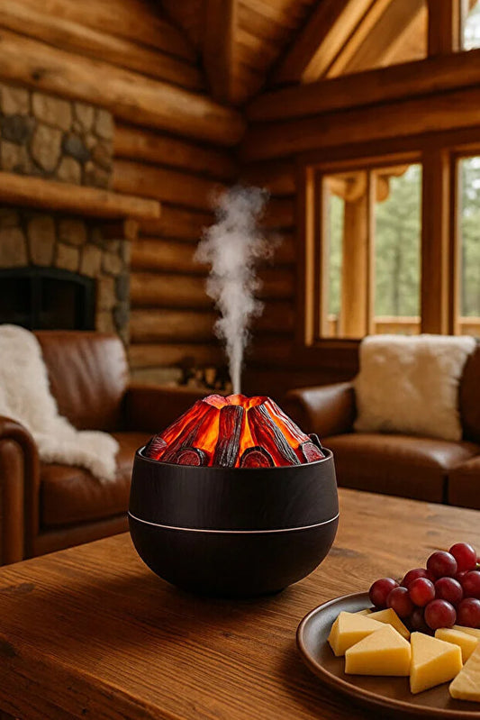 AURALIS Ahşap Odun Ateşi Tasarımlı Hava Nemlendirici